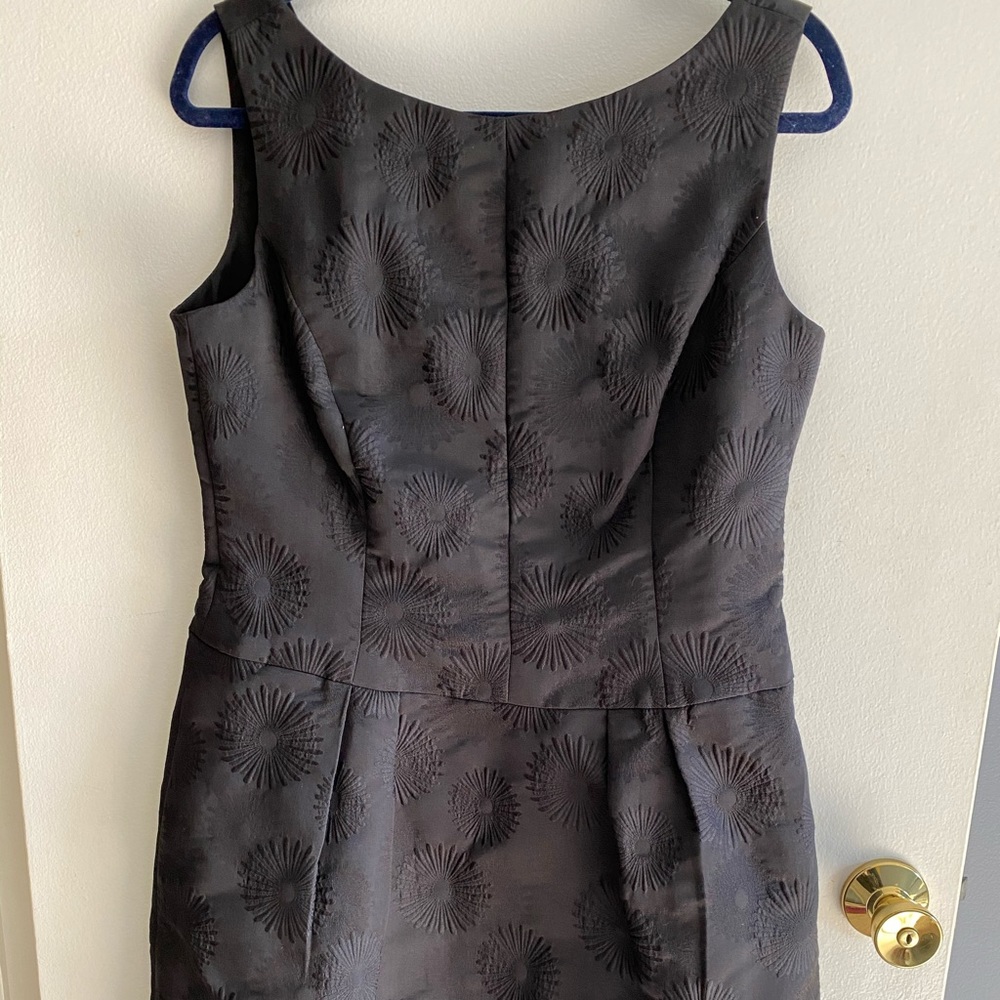 Anne Klein Black Dress w/ Sunburst Detail, Size 12